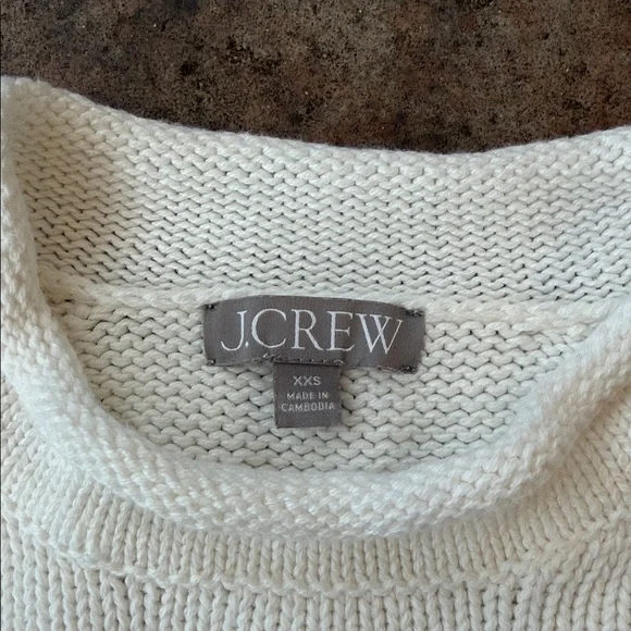 Cream Knit Roll Neck Cotton Sweater - Picture 5 of 7